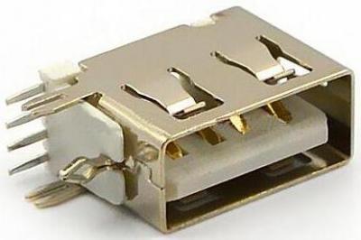USB-041  侧插短体10mm USB插口 ，不锈钢侧面USB母座插座